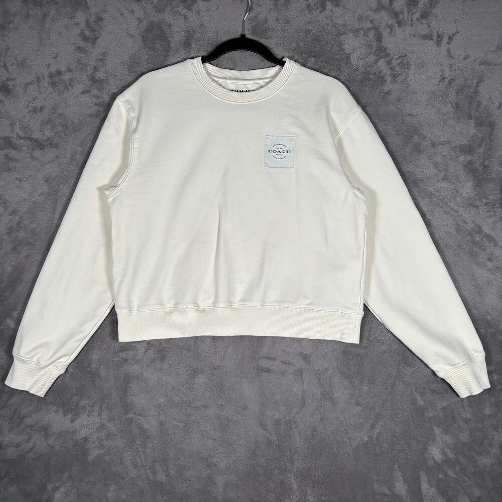 Coach CI853 Garment Dye Crewneck Sweatshirt Cream Women’s Medium